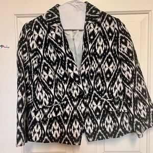 Talbots Black and White Ikat Women's  Blazer